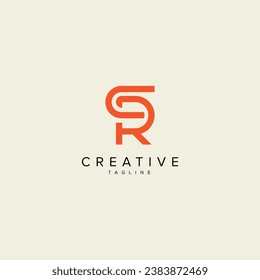 Alphabet CR RC letter modern monogram style logo vector template.