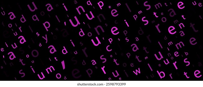 Alphabet in creative chaos unpredictable typography pattern with random characters in energetic, artistic backdrop of abstract concept and digital art