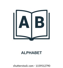 Alphabet creative icon. Simple element illustration. Alphabet concept symbol design from school collection. Can be used for mobile and web design, apps, software, print.