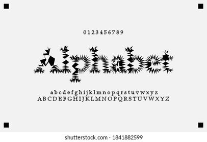 Alphabet creative letters font and number. Classic Lettering Monochrome Design. Typography fonts regular uppercase and lowercase. Vector illustration eps10