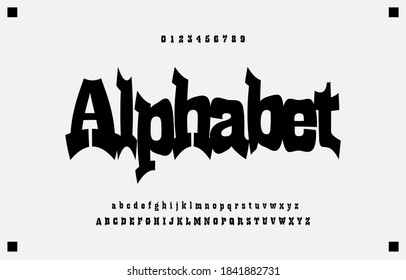 Alphabet creative letters font and number. Classic Lettering Monochrome Design. Typography fonts regular uppercase and lowercase. Vector illustration eps10