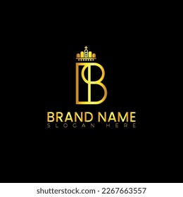 Alfabeto con el logotipo de la corona diseño de ilustración vectorial 