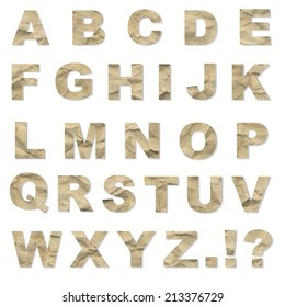 Alphabet From Crushed Paper, Vector Illustration