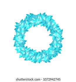 Alphabet Crystal diamond 3D virtual set letter O illustration Gemstone concept design blue color, isolated on white background, vector eps 10
