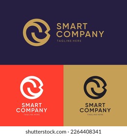 Alphabet CS or SC illustration monogram vector logo. Abstract Initial Letter CS or SC Logo. Geometric Line. Usable for Business, Healthcare, Medical and Nature Logos. Flat Template Element