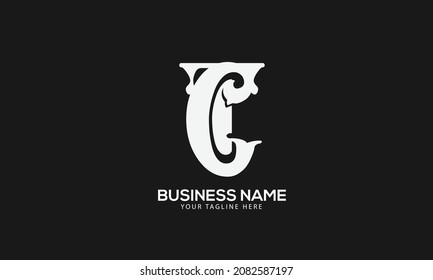 Alphabet CT or TC abstract monogram vector logo template