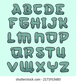 Alphabet Cubby Dot Dino Cartoon vector illustration