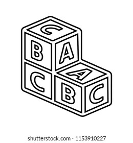 Alphabet Cube Outline Icon