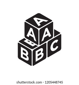 alphabet cube in trendy flat style 
