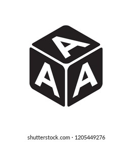 alphabet cube in trendy flat style 