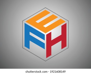 alphabet cube in trendy flat style box logo
