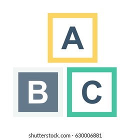 Alphabet Cube Vector Flat Icon