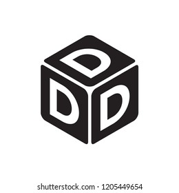 alphabet cube vector icon 