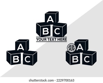Alphabet Cubes ABC Monogram Vector Illustration