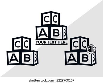 Alphabet Cubes ABC Monogram Vector Illustration