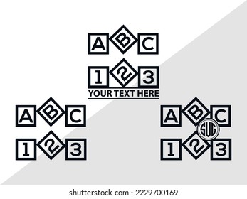 Alphabet Cubes ABC Monogram Vector Illustration