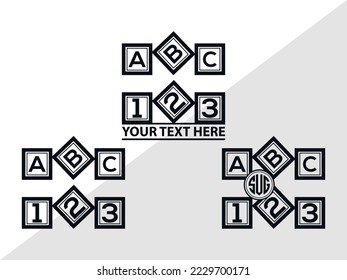 Alphabet Cubes ABC Monogram Vector Illustration