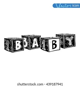 Alphabet cubes black