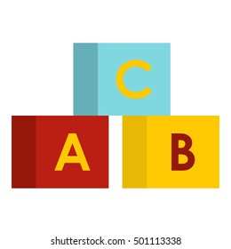 Alphabet cubes icon. Flat illustration of cubes vector icon for web design