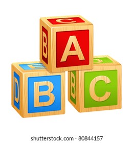 alphabet cubes with letters A,B,C