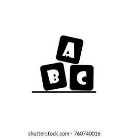 alphabet cubes with letters A,B,C icon. Baby element icon. Premium quality graphic design icon. Signs, outline symbols collection icon for websites, web design, mobile app on white backgruond