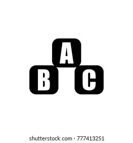 alphabet cubes with letters A,B,C icon. . Children toys Icon. Premium quality graphic design. Signs, symbols collection, simple icon for websites, web design, mobile app on white background