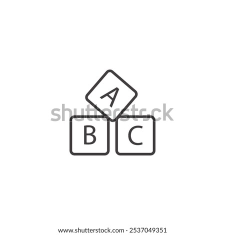 ALPHABET CUBES stroke icon in black