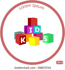 Alphabet cubes. Vector illustration.