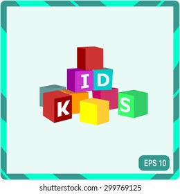 Alphabet cubes. Vector illustration.