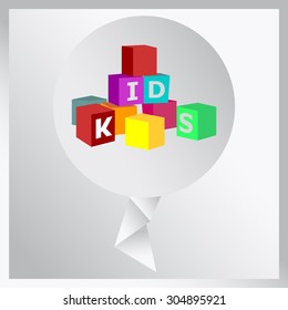 Alphabet cubes. Vector illustration.