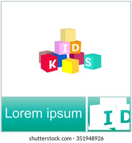 Alphabet cubes. Vector illustration.