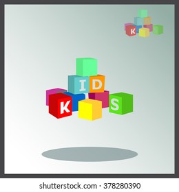 Alphabet cubes. Vector illustration.