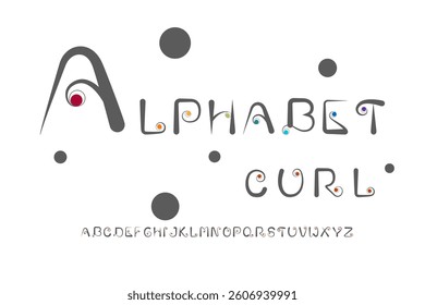 alphabet  curl fonts set, Typography  logo creative font.  vector illustration