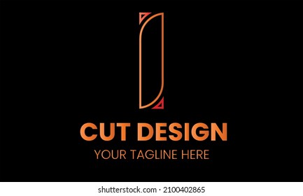 Abstrakte abstrakte Vorlage für das Logo von Alphabet i-cut-Form