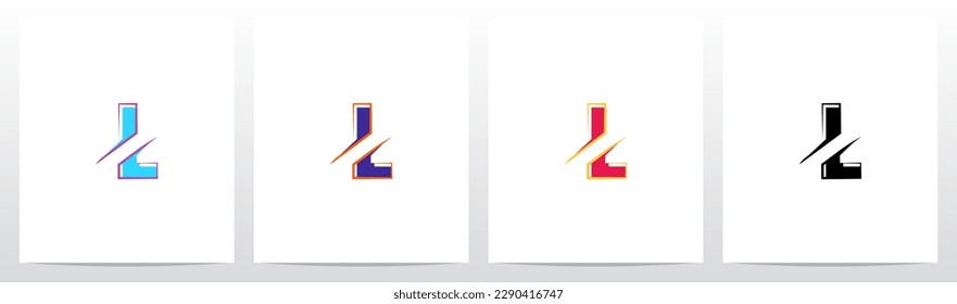 Alphabet Cut Slashed Letter Logo Design L