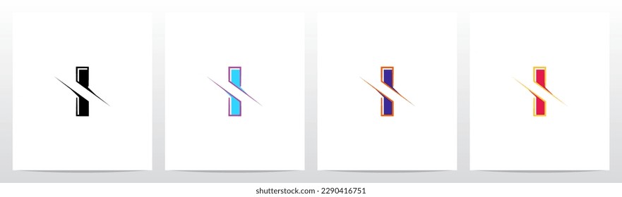Alphabet Cut Slashed Letter Logo Design I