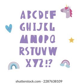 alphabet cute vector illustration print