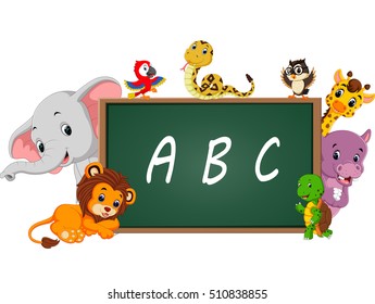 alphabet with cute wild animal