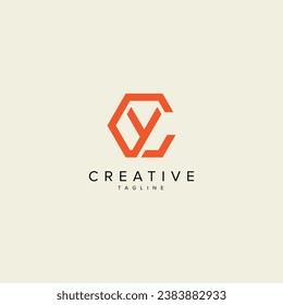 Alphabet CY YC letter modern monogram style logo vector template.