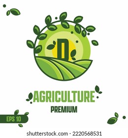 Alphabet D agriculture logo concept logo full vector