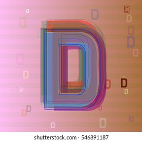 Alphabet D among creative edge, seasonal textile of opinion