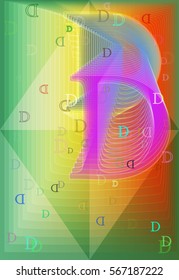 Alphabet D background template
