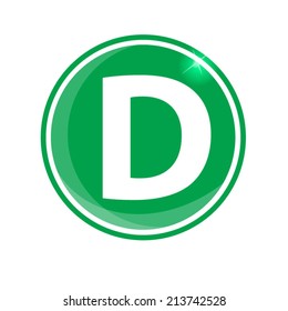 alphabet "D" button