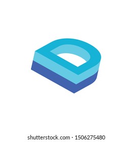 alphabet D colored isometric icon. Element of 3d words and symbols icon for mobile concept and web apps. Isometric alphabet D icon can be used for web and mobile