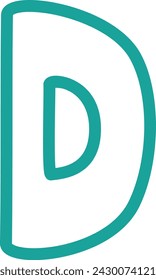Alfabeto D tan lindo para su diseño.