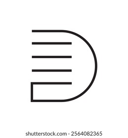 Alphabet D document repository logo vector outline eps