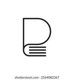 Alphabet D document repository logo vector outline eps