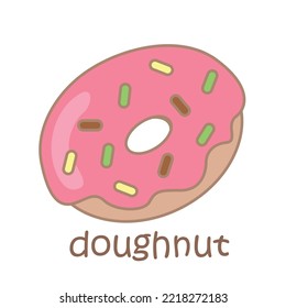 Alphabet D For Doughnut Illustration Vector Clipart