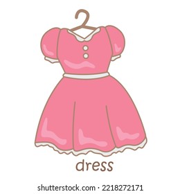 Alphabet D For Dress Illustration Vector Clipart