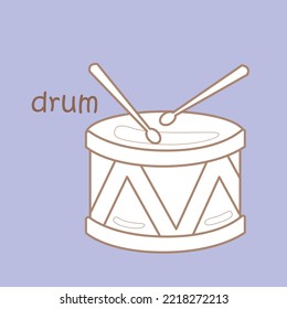 Alphabet D For Drum Digital Stamp